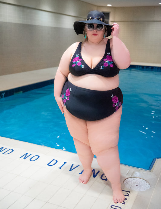 Torrid Black Floral Bikini