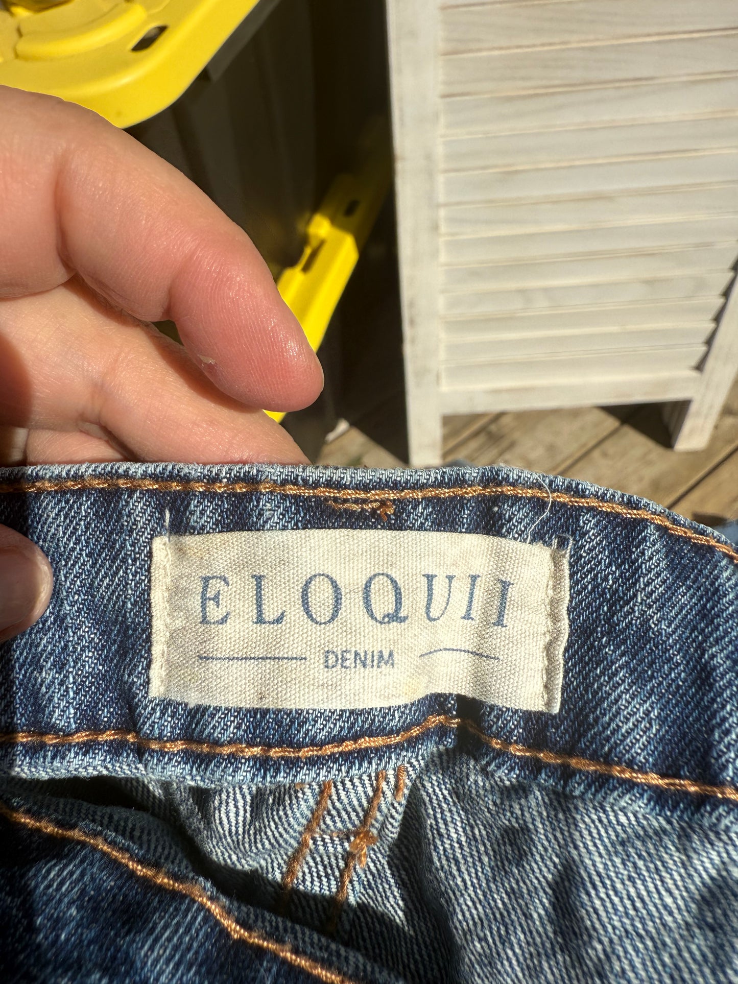 ELOQUII Distressed Wide Leg Jeans