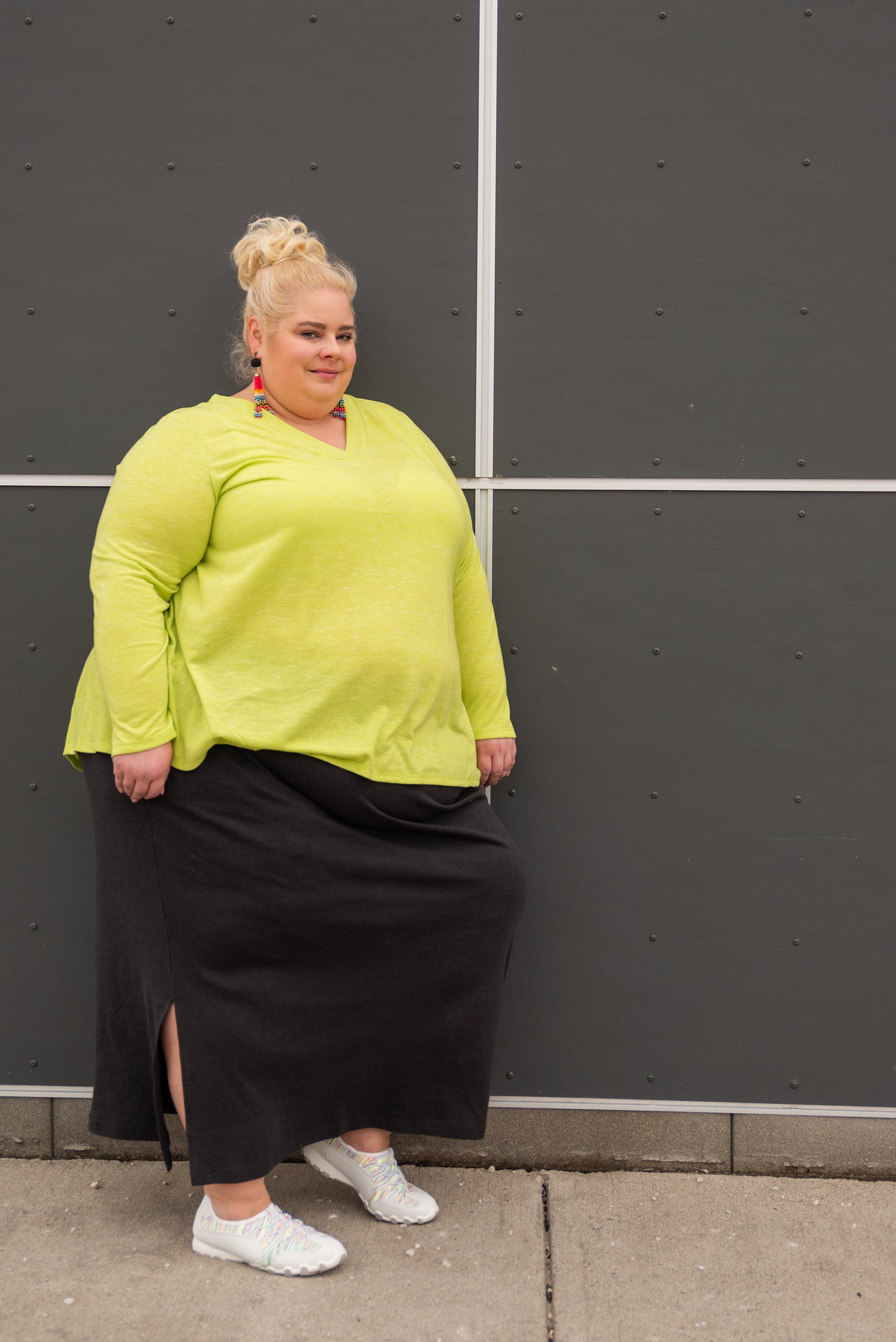 Woman Within Grey Maxi Skirt