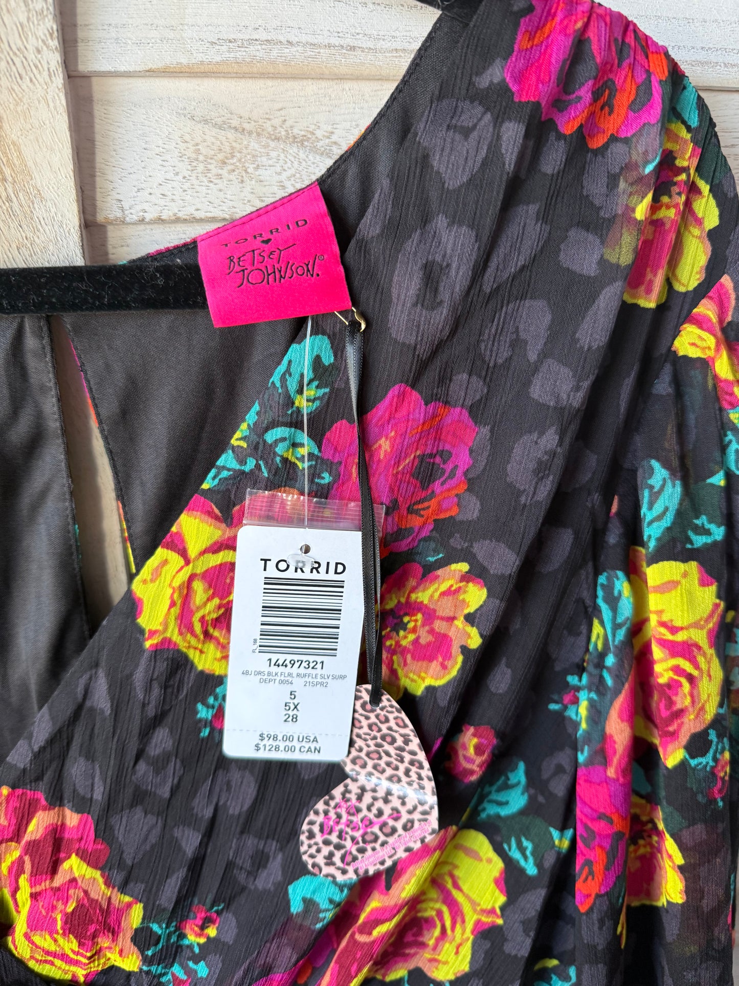 Torrid x Betsey Johnson Grey Floral Dress