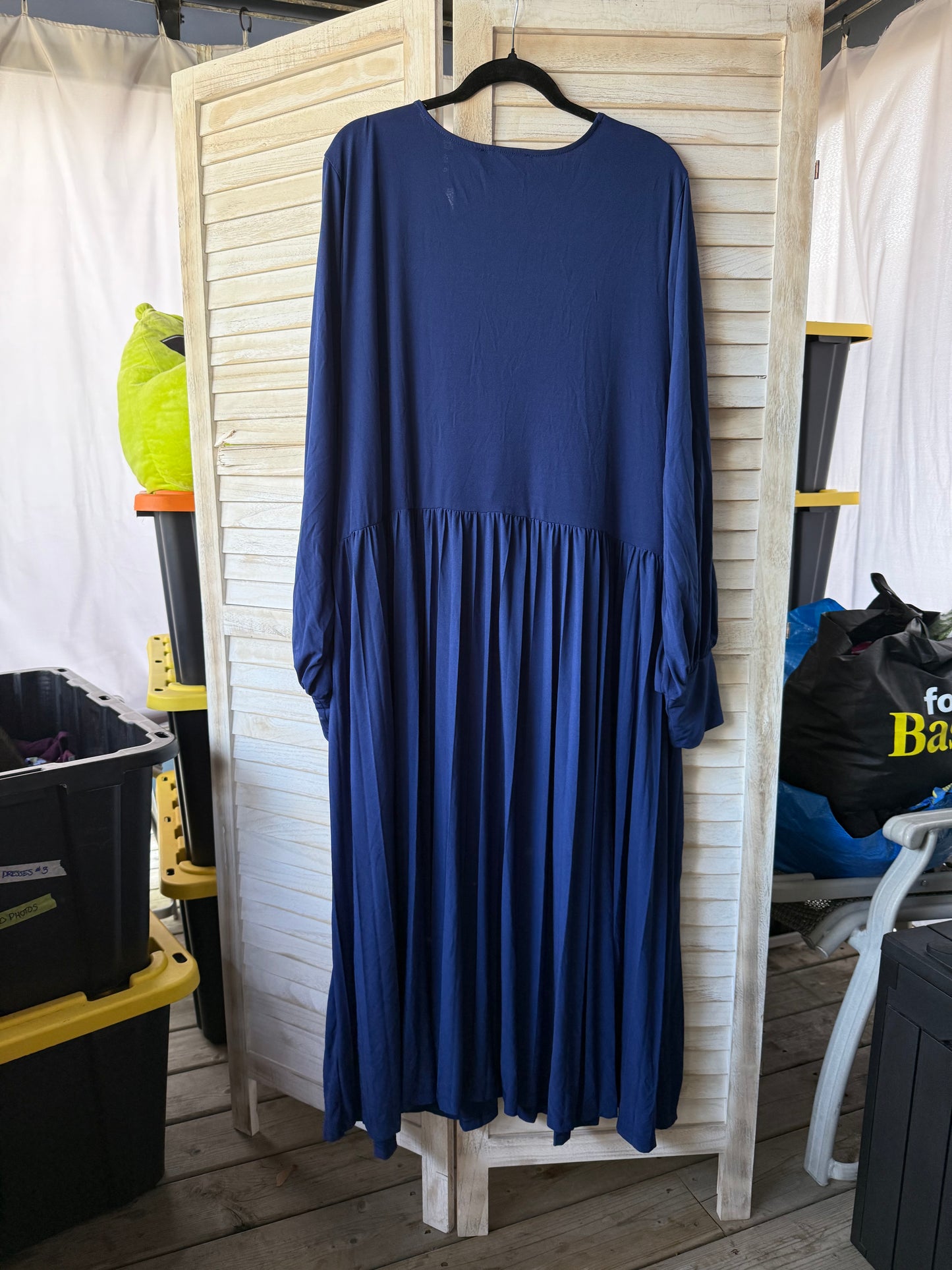 ELOQUII Navy Pleat Dress