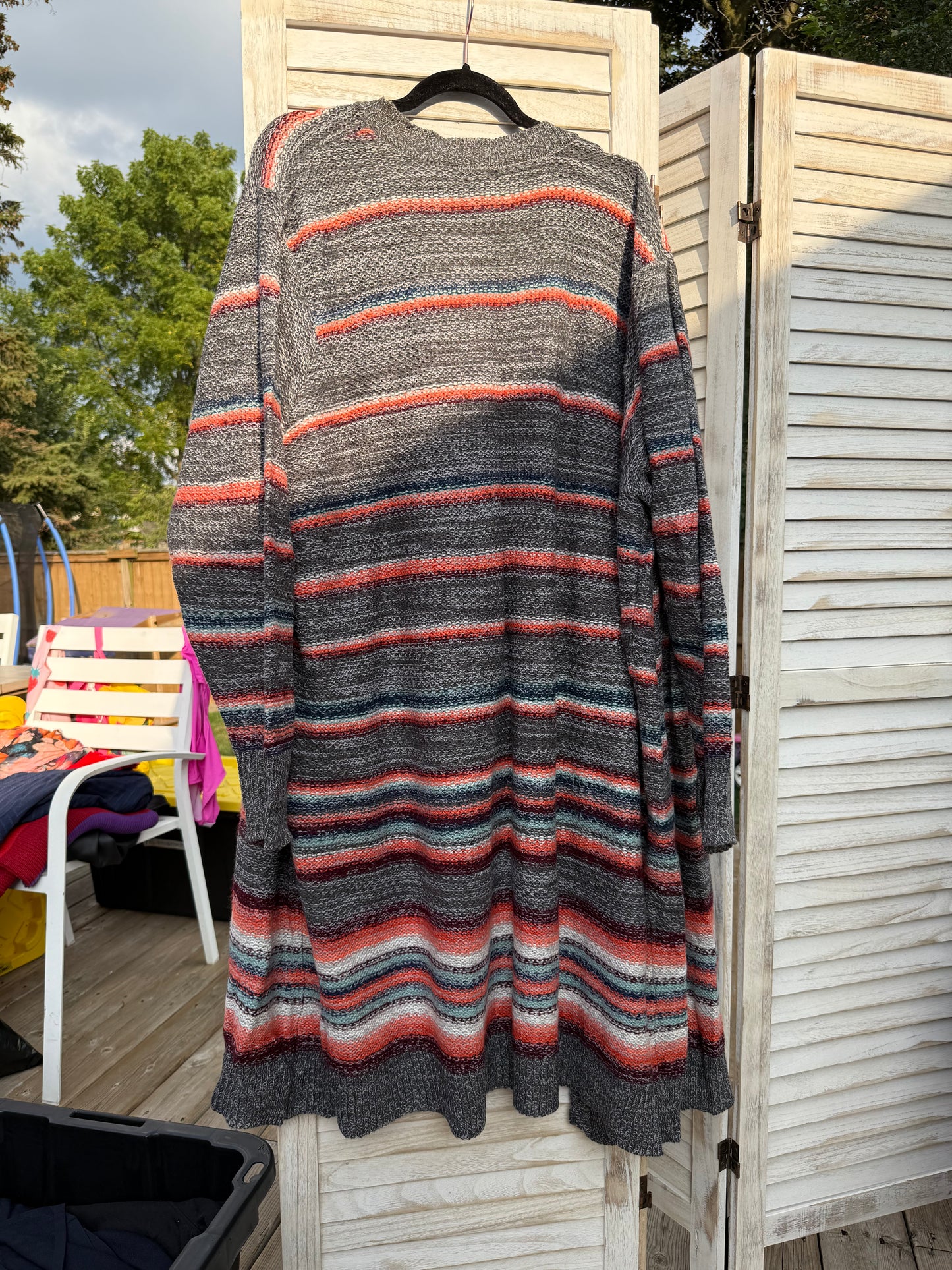 Torrid Grey Striped Cardigan