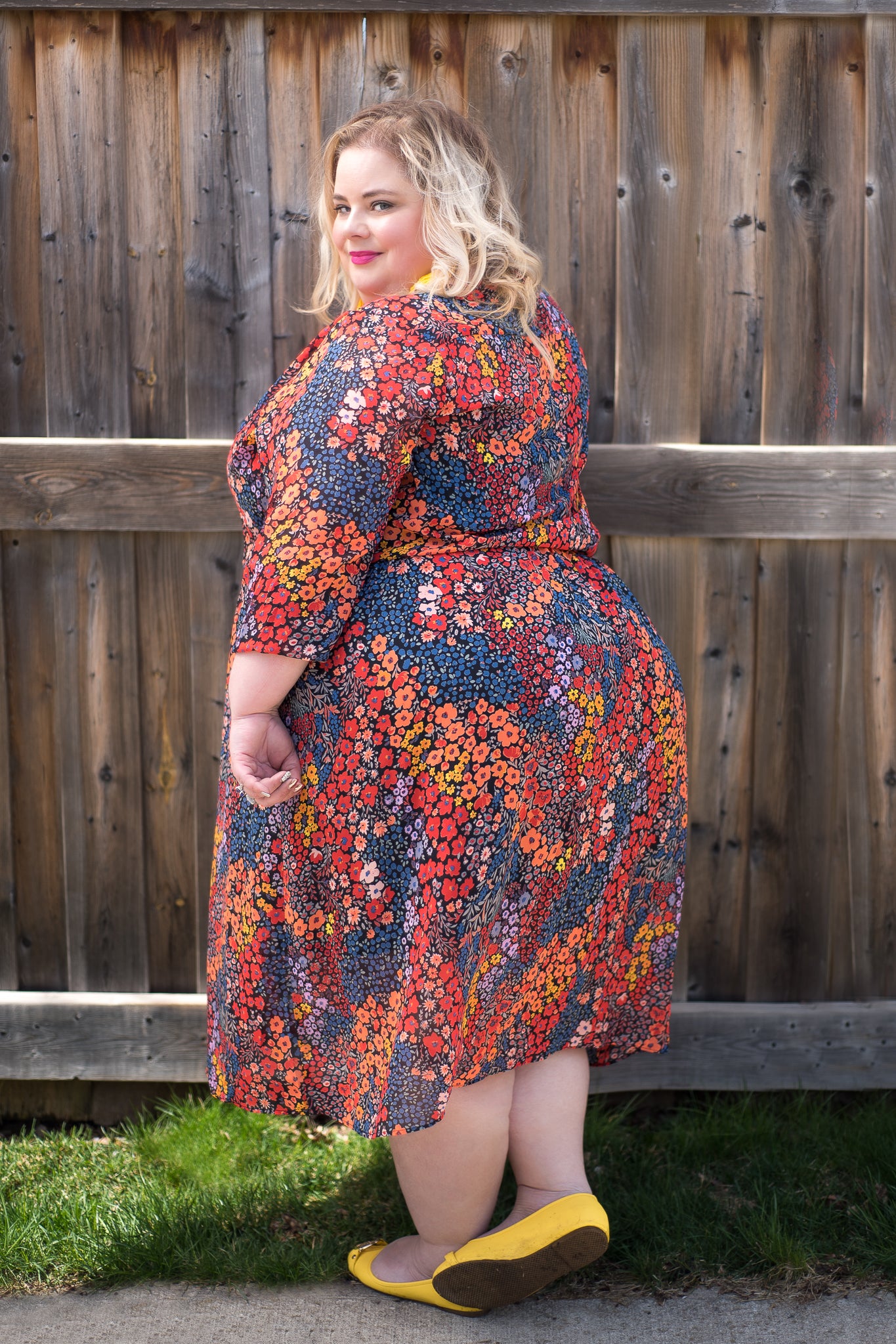 Woman Within Fall Floral Dress