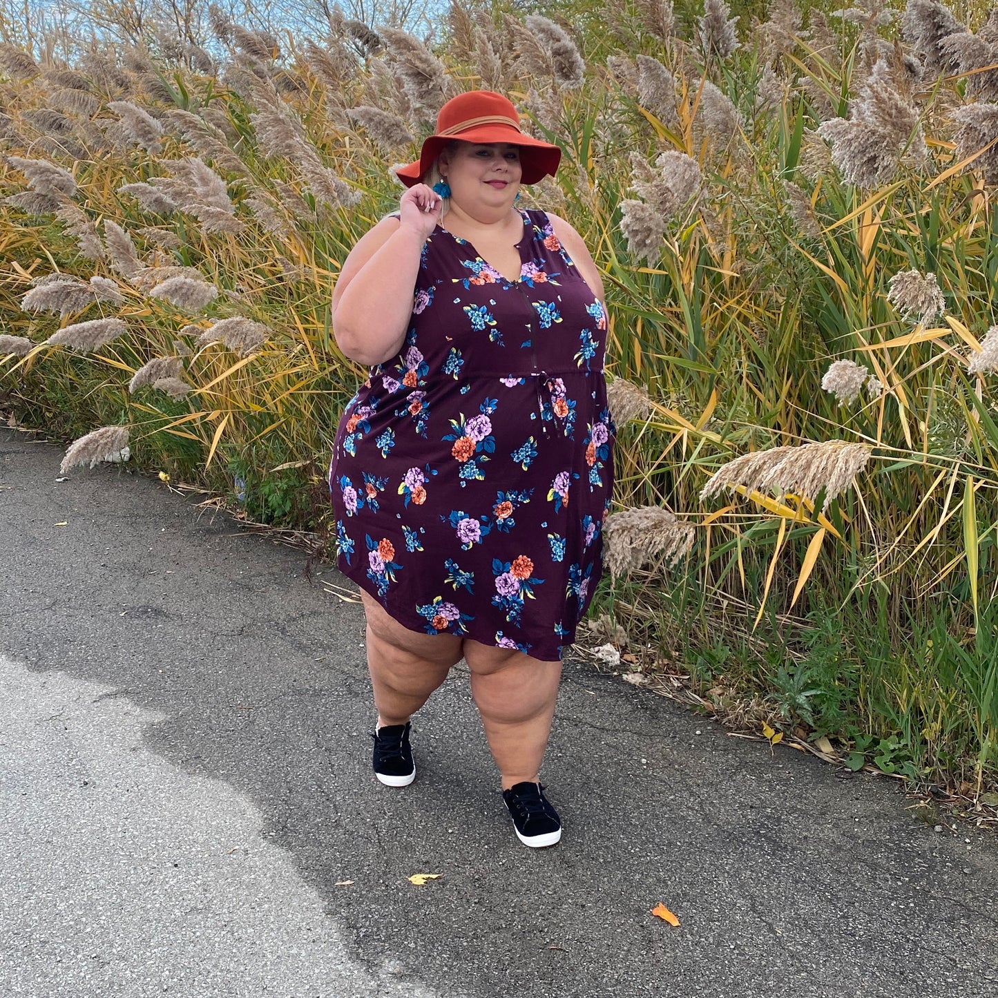 Torrid Burgundy Floral Dress