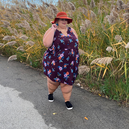 Torrid Burgundy Floral Dress