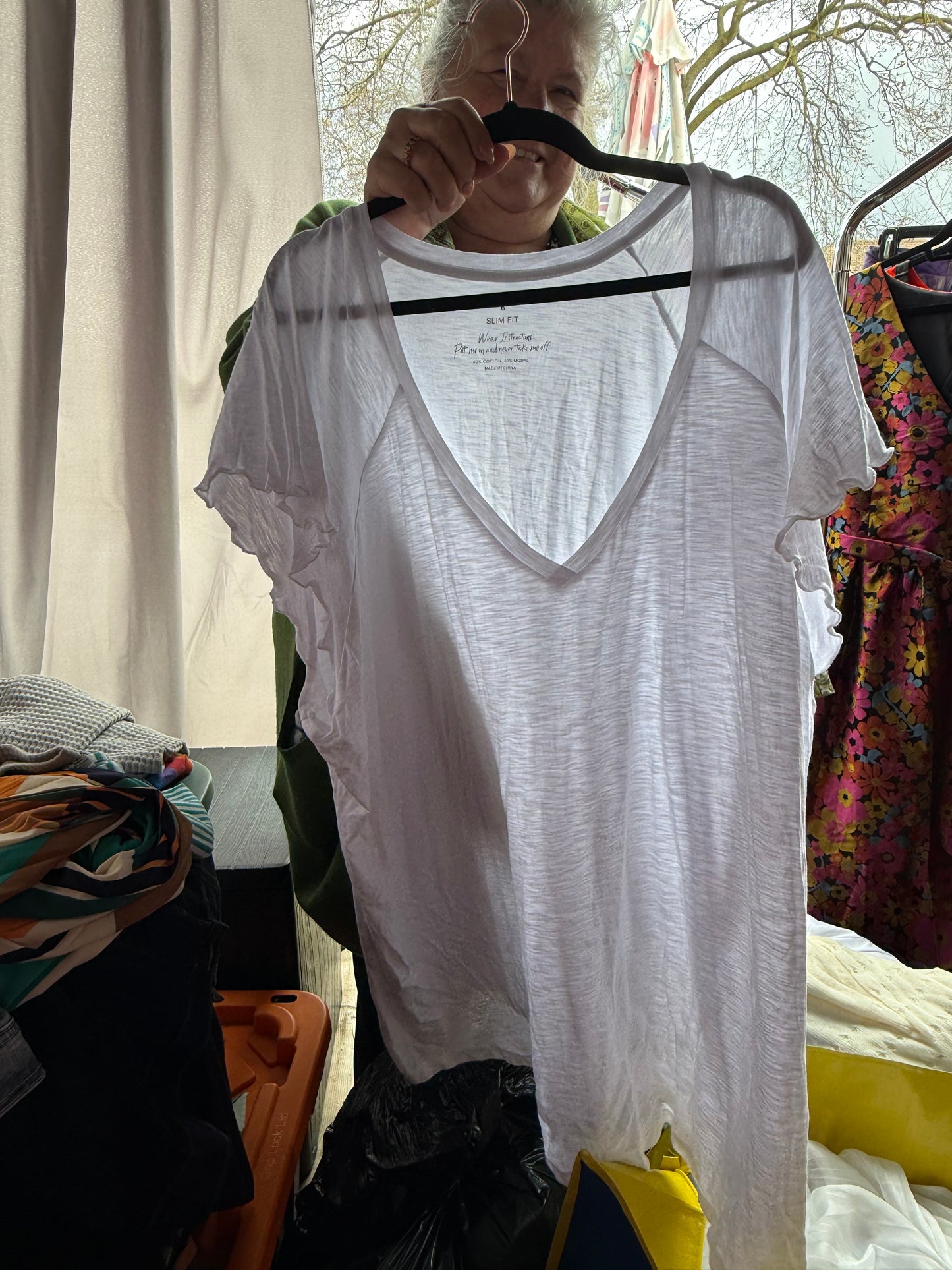 Torrid White V-Neck T-Shirt