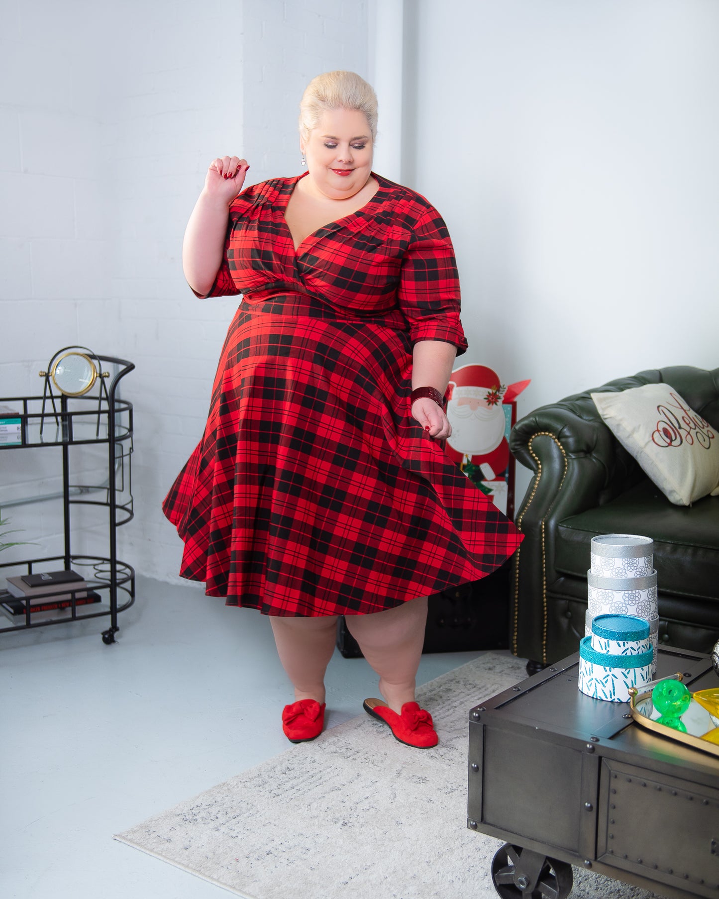 Unique Vintage Buffalo Plaid Dress