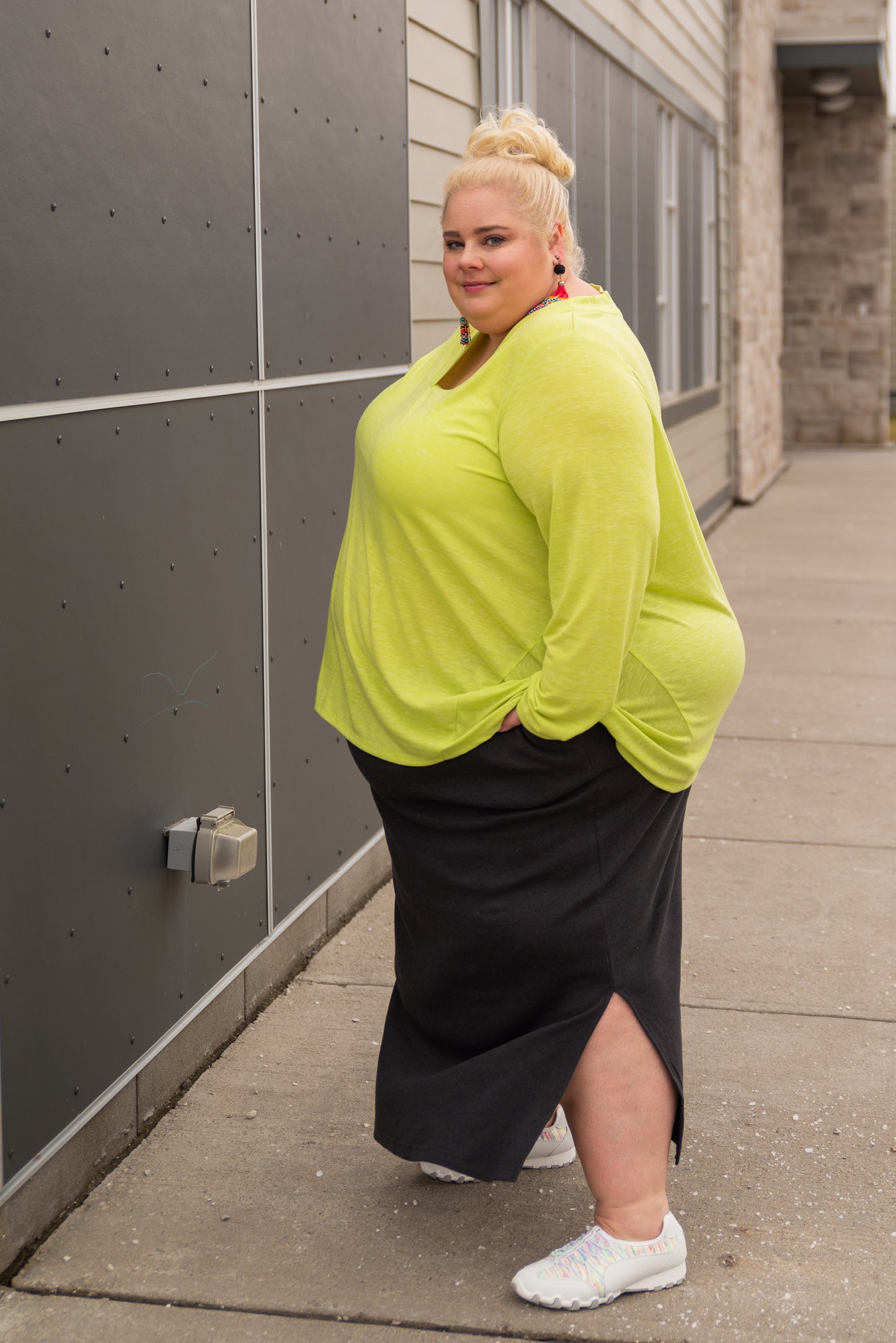 Woman Within Grey Maxi Skirt
