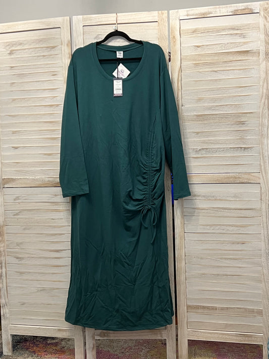 Smash + Tess Aubrey Green Ruched Long Sleeve Midi Dress