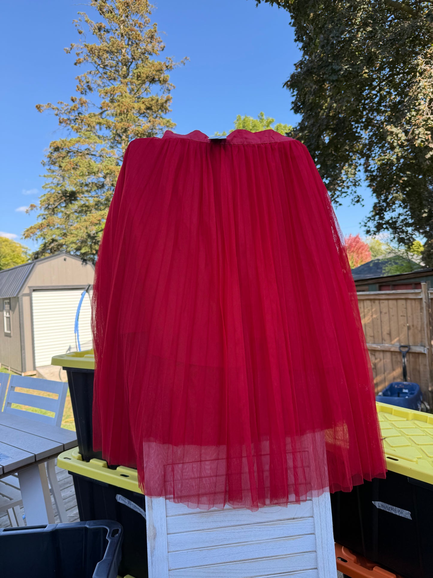 ELOQUII Red Tulle Skirt