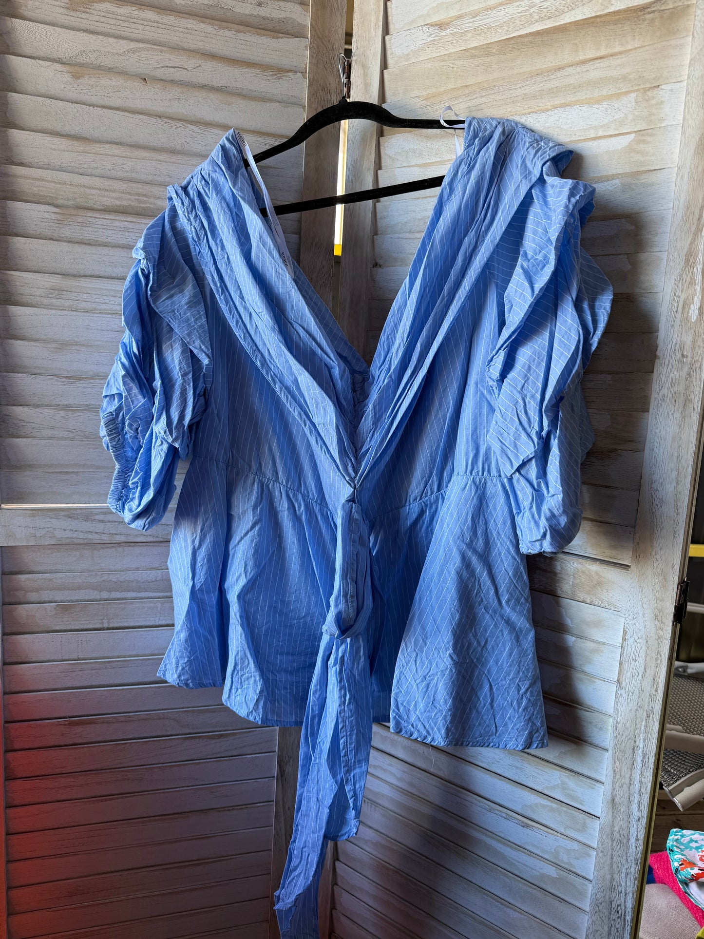 ELOQUII Blue Stripe Blouse
