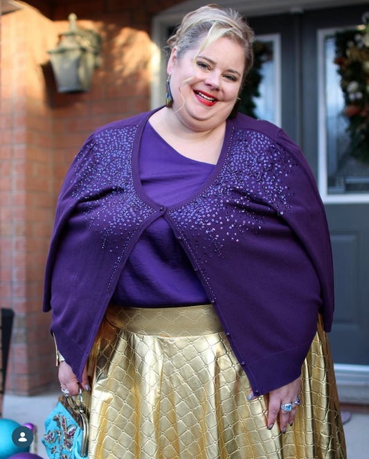 MXM Purple Beaded Cardigan
