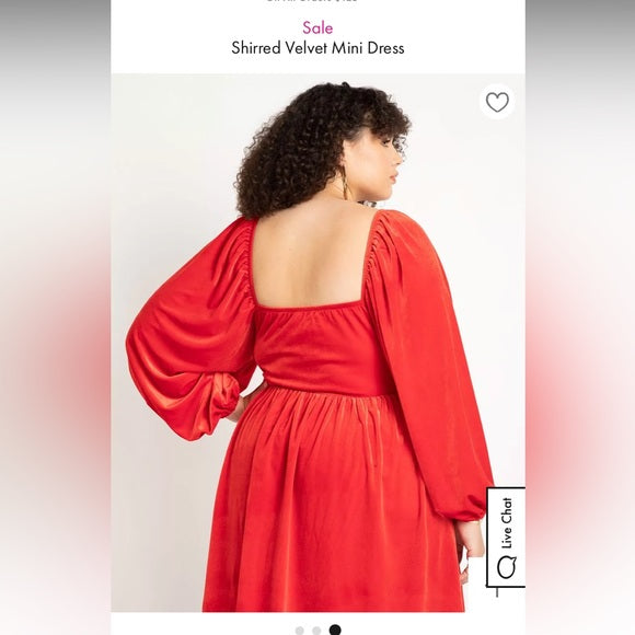 ELOQUII Red Velvet Dress