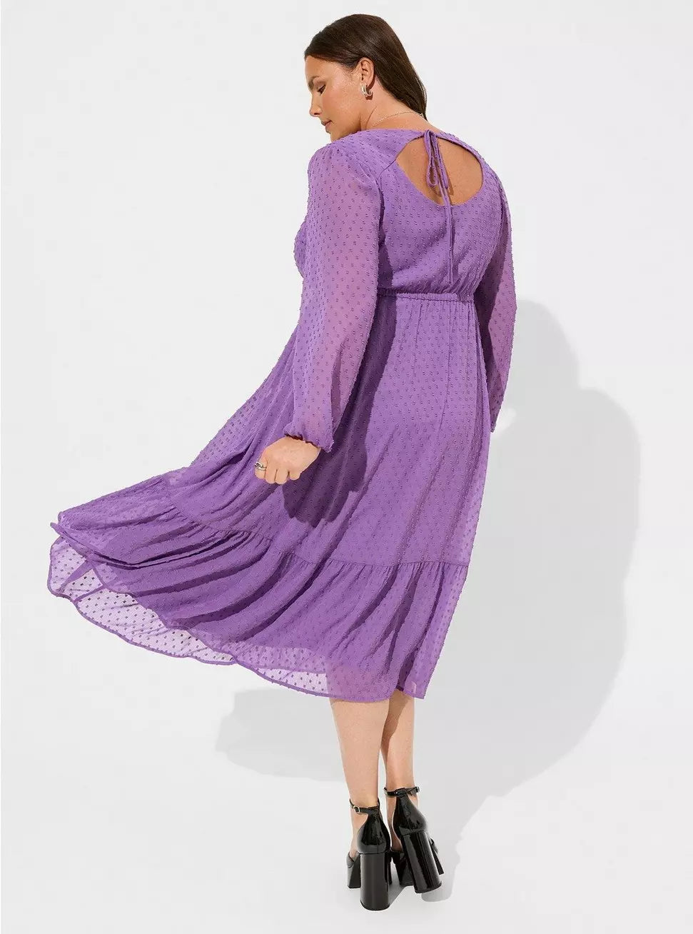 Torrid Purple Swiss Dot Dress